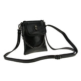 Bibitime Studded Skull Shoulder Bag Gothic Crossbody Purse Chain Phone Bag (5.1"6.2", Black)