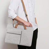 Lacdo 360° Protective Laptop Shoulder Bag Sleeve Case for 13 Inch New MacBook Air | 13 Inch New MacBook Pro 2016-2020 | Surface Book 3 2 | MacBook Pro 2012-2015 | 13" HP Acer ASUS Computer, Gray