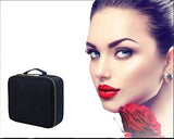 Travel Makeup Case Portable Cosmetic Train Case with Golden zipper for Women