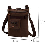 AUGUR Canvas Unisex Fashionable Universal Leisure Cross Body Single Shoulder Bag (Coffee)