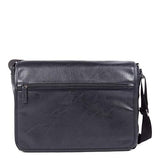 Bugatti Valentino Messenger Bag, Vegan Leather with Canvas Trim, Black