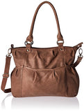 Piel Leather Zippered Cross-Body Tote, Toffee