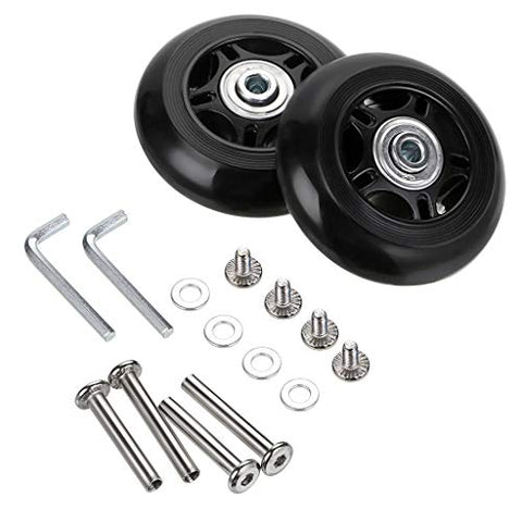 OwnMy 60mm x 18mm Luggage Suitcase Replacement Wheels, Rubber Swivel Caster Wheels Bearings Repair Kits, A Set of 2