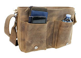 Vagabond Traveler Full Grain Leather Casual Messenger Bag L73. Distress