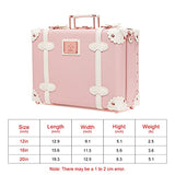 urecity Vintage and Cute Small Suitcase Made with PU Leather and PP - Women and Men Handbag (16", Princess Pink)