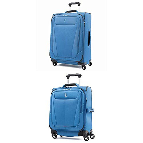 Travelpro Luggage Maxlite 5 Lightweight Expandable Suitcase + 20" Carry-On Spinner (Azure Blue)