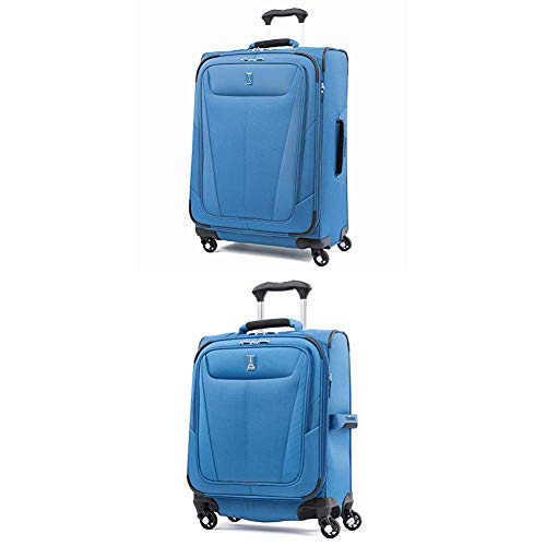Travelpro Luggage Maxlite 5 Lightweight Expandable Suitcase + 20" Carry-On Spinner (Azure Blue)