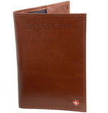 Alpineswiss Rfid Blocking Leather Passport Cover Id Protection Travel Case Brown