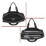Banuce Black Cowhide Leather Briefcase for Men Soft 13 inch Laptop Business Tote Shoulder Messenger