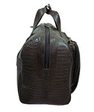 Amerileather Leather Croco-Print Two Piece Set Traveler on Spinner Wheels (#8602-6) (Moss Green)