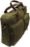 Mancini Single Compartment 15.6" Laptop Briefcase in Olive - Brown Trim