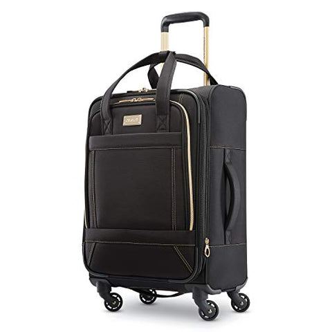 American Tourister Belle Voyage Softside Luggage with Spinner Wheels, Black, 21"