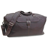 BOCONI Men's Tyler Tumbled Cargo Duffle in Coffee leather w/ khaki