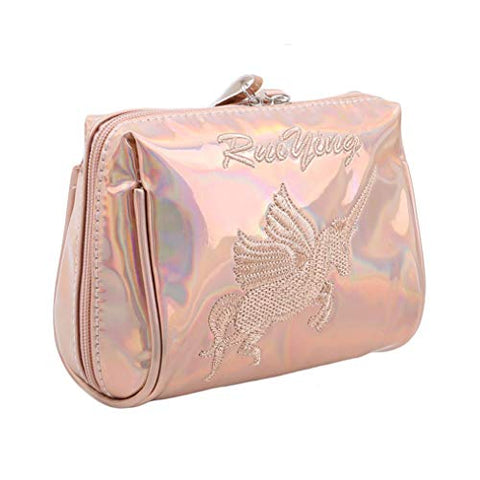 Aibearty Holographic Cosmetic Bag Travel Toiletry Pouch Zipper Handbag Carry Case Organizer
