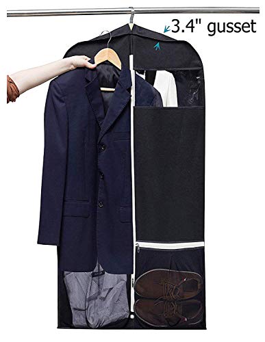 Cheap Non-woven Fabric Clothing Dust Cover Travel Heavy-Duty Garment Bag  with Pockets Clear Window Waterproof Label Foldable Dust-Proof Suit Bag |  Joom