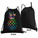 Hitamus Pineapple Drawstring Backpack Bag Lightweight Sport Gym Sackpack Waterproof Yoga Travel Cinch Sack for Men & Women