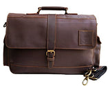 CUERO SHOP Genuine Leather Messenger Bag For Men Mens Shoulder bag 15.6 laptop briefcase for office
