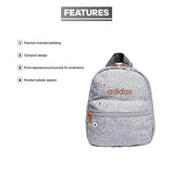 adidas Women's Linear 2 Mini Backpack Small Travel Bag, Jersey Grey/Rose Gold/Onix Grey, One Size