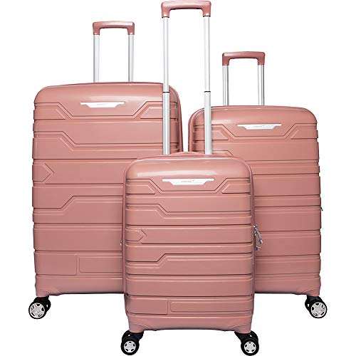 Gabbiano Spectra Collection 3 Piece Hardside Spinner Luggage Set (Rose Gold)