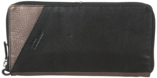 Derek Alexander Full Zip Travel Wallet, Black/Bronze, One Size