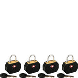 Lewis N. Clark Tsa Padlocks/4 Pack (Black)