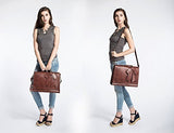 Ecosusi Ladies Pu Leather Laptop Bag Briefcase Crossbody Messenger Bags Satchel Purse Fit 14"