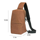 ABage Men's Crossbody Bag Waterproof Travel Gym Sports Chest Pack Sling Backpack Sack, Coffee