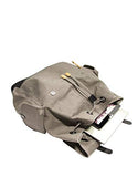Mancini Leather Goods Large Backpack for 15.6" Laptop (Grey - Black Trim)