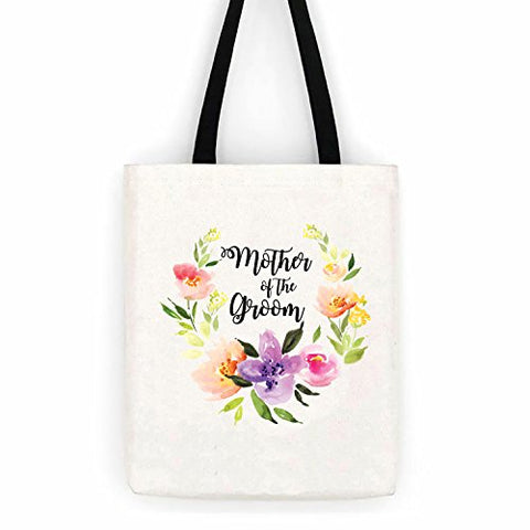 Mother Of The Groom Floral Wedding Cotton Canvas Tote Bag School Day Trip Bag