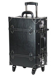 MOIERG Trolley Luggage Vintage suitcase with TSA Lock[81-55039-10] (S, Black)