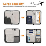 Idefair Travel Wallet Family Passport Holder,RFID Blocking Waterproof Document Organizer Case for Passports, ID Cards, Credit Cards, Flight Tickets, Money and Other Travel Accessories (Gray)