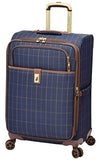 London Fog Kensington II 25" Expandable Spinner, Navy Window Pane