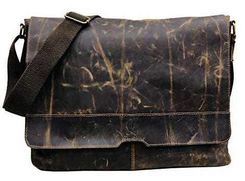 16 inch Best Computer Leather Laptop Messenger Bags for Men Leather Satchel Shoulder Bag Man Bag