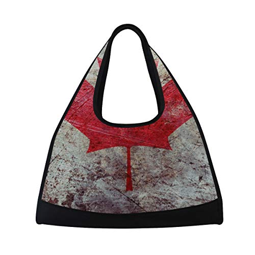 HUVATT Duffel Bags Retro Canadian Flag Womens Gym Yoga Bag Fun Tote Beach Bag for Men