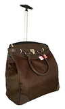 Trendy Flyer Computer/Laptop Rolling Bag 2 Wheel Case Plain Brown