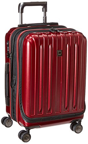 Delsey Luggage Helium Titanium International Carry-On Exp Spinner Trolley Red, Black Cherry, One