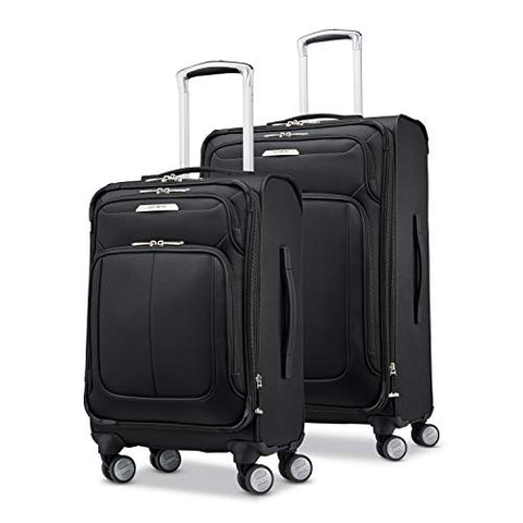 Samsonite Solyte DLX Softside Expandable Luggage with Spinner Wheels, Midnight Black, 2-Piece Set (20/25)