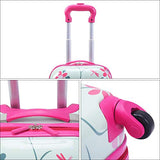 GHP 16"×12"×8.5" ABS Kids Owl Shaped Trolley Suitcase Luggage w 12" School Backpack