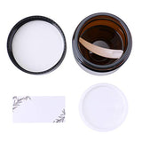 2 oz Round Glass Jars (6 Pack) - Empty Cosmetic Containers with Inner Liners, black Lids and