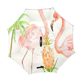 Reverse Umbrella Watercolor Flamingo Windproof Anti-UV for Car Outdoor Use