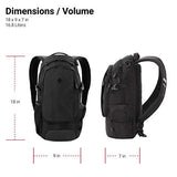 SWISSGEAR Compact Organizer Backpack | Narrow Profile Daypack| Men's and Women's - Black