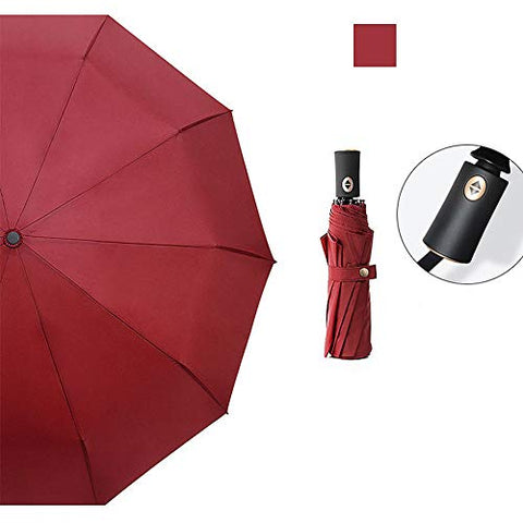 MMTC Stylish Automatic Folding Travel Umbrella, 10 Ribs Auto Open and Close, Windproof Umbrella for