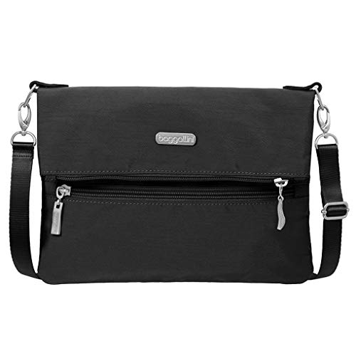 Baggallini Flip Zip Crossbody Waist Pack Clutch Convertible Bag Bundle with complimentary Travel