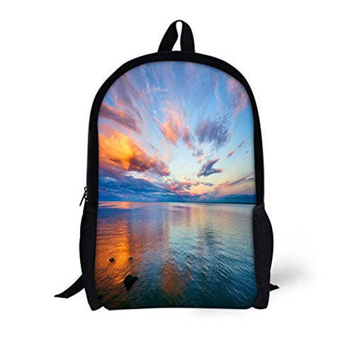 Pinbeam Backpack Travel Daypack Beautiful Sunset Lake Superior Walk Canal Park Duluth Waterproof