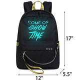 Hey Yoo HY670 Luminous Casual Laptop School Backpack School Bag Travel Backpack for Girls (Black with Yellow)