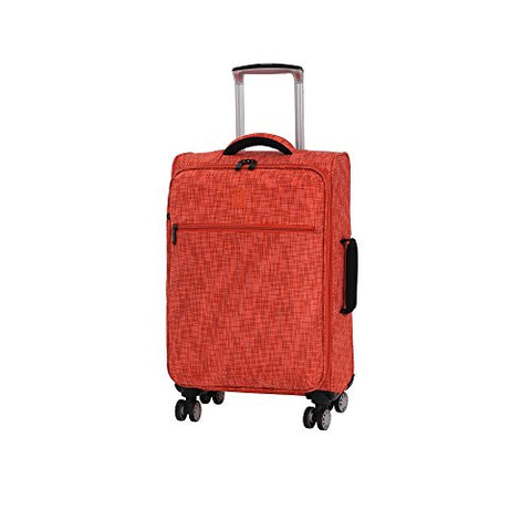 it luggage 21.5" Stitched Squares 8 Wheel Lightweight Expandable Carry-on, Orange