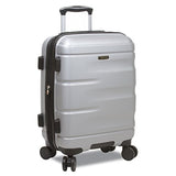 Dejuno Emerson 3-Piece Hardside Expandable Spinner Luggage Set, Silver