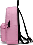 Lightweight Backpack for School, VASCHY Classic Basic Water Resistant Casual Daypack for Travel with Bottle Side Pockets (Pink)