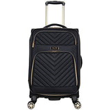 Kenneth Cole Reaction Women's Chelsea 2-Piece 20"/28" Chevron Quilted Softside Expandable 8-Wheel Spinner Luggage Set, Black