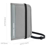 Passport Wallet Holder for Men&Women,RFID Blocking Travel Waterproof Zipper Credit Card Money Storage Bag Multifunctional Family Cellphone Boarding Passes Organizer with Crossbody Belt (Gray)